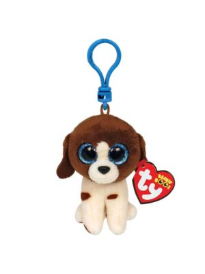 Ty Beanie Boo Clips - Muddles Brown & White Dog 7cm
