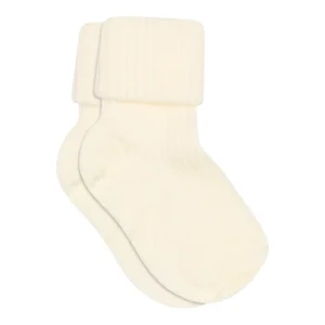 Uld Ankelstrømpe I Rib - Off White 432 - 19/21
