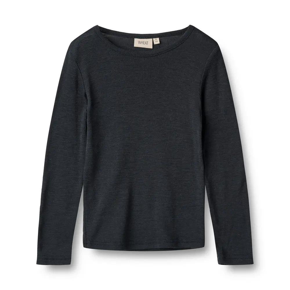 Uld t-shirt ls Alfie - Navy - 92 Uld t-shirt ls Alfie - Navy - 92