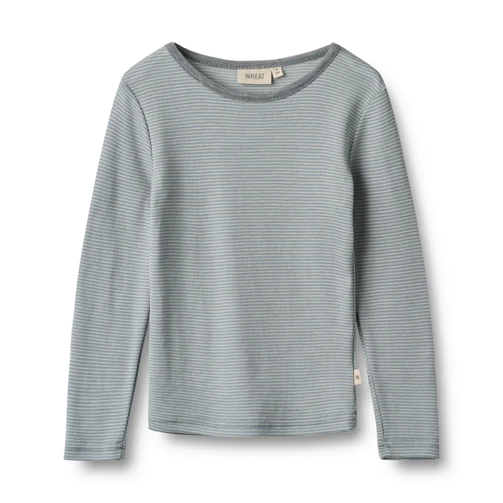 Uld t-shirt ls Alfie - Navy Stripe - 122 Uld t-shirt ls Alfie - Navy Stripe - 122