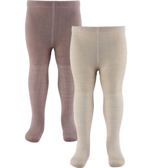 Wheat Strømpebukser - Uld - Karla - 2-pak - Dry Rose