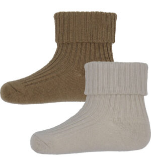 Wheat Strømper - 2-pak - Uld - Rib - Ziggy - Caramel