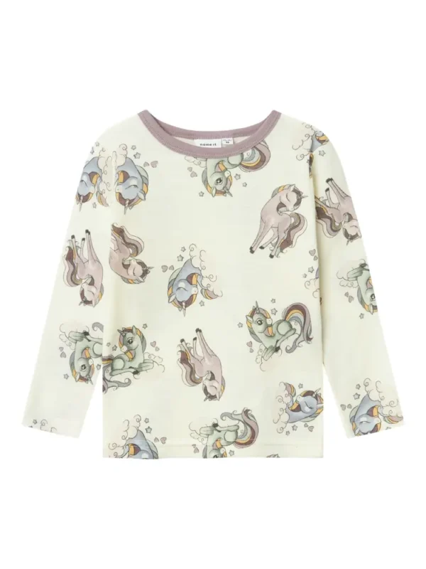 Willitus uld langærmet top noos - SNOW WHITE - 86